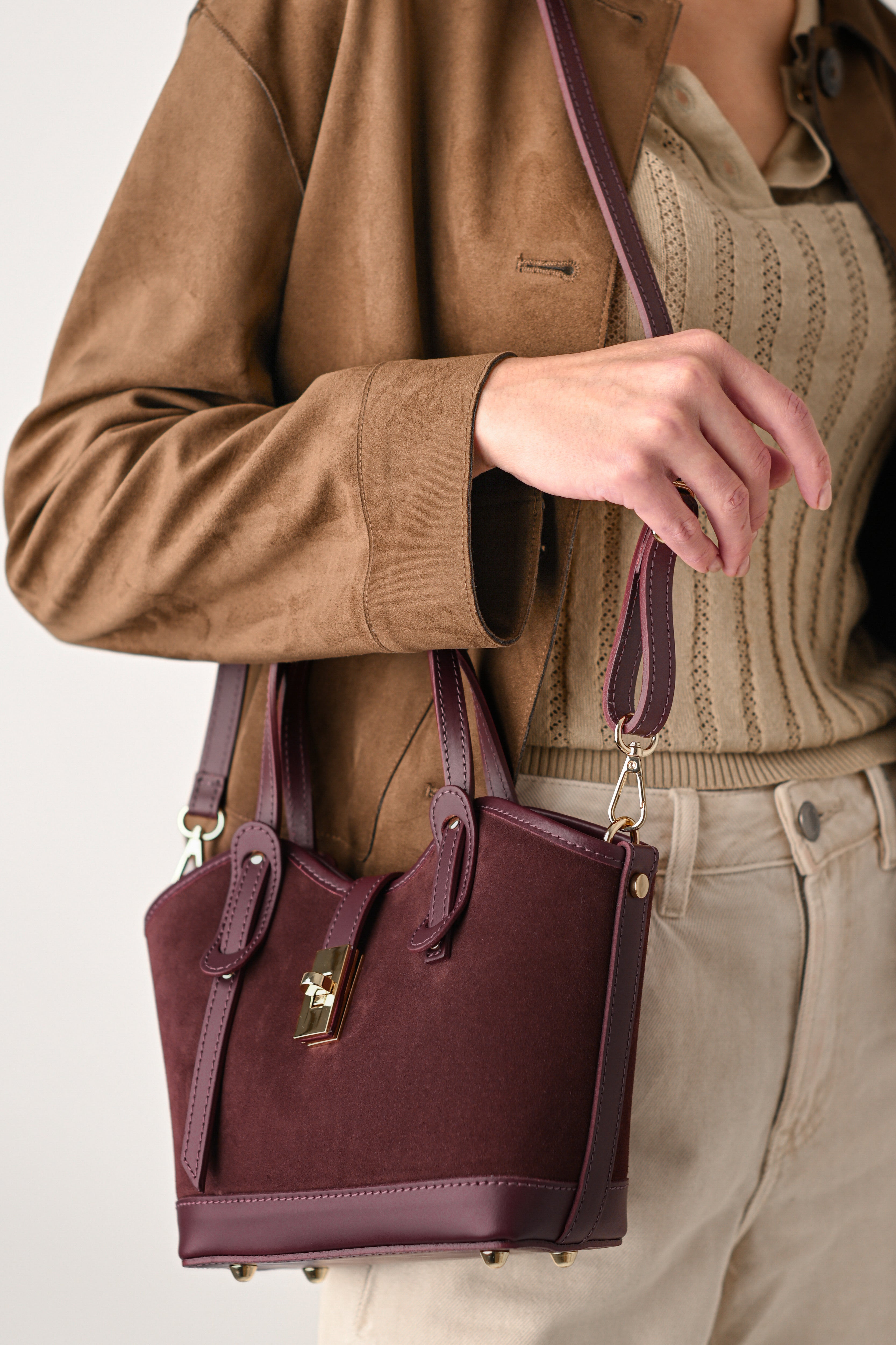 VANESSA MINI VELUR BURGUNDY