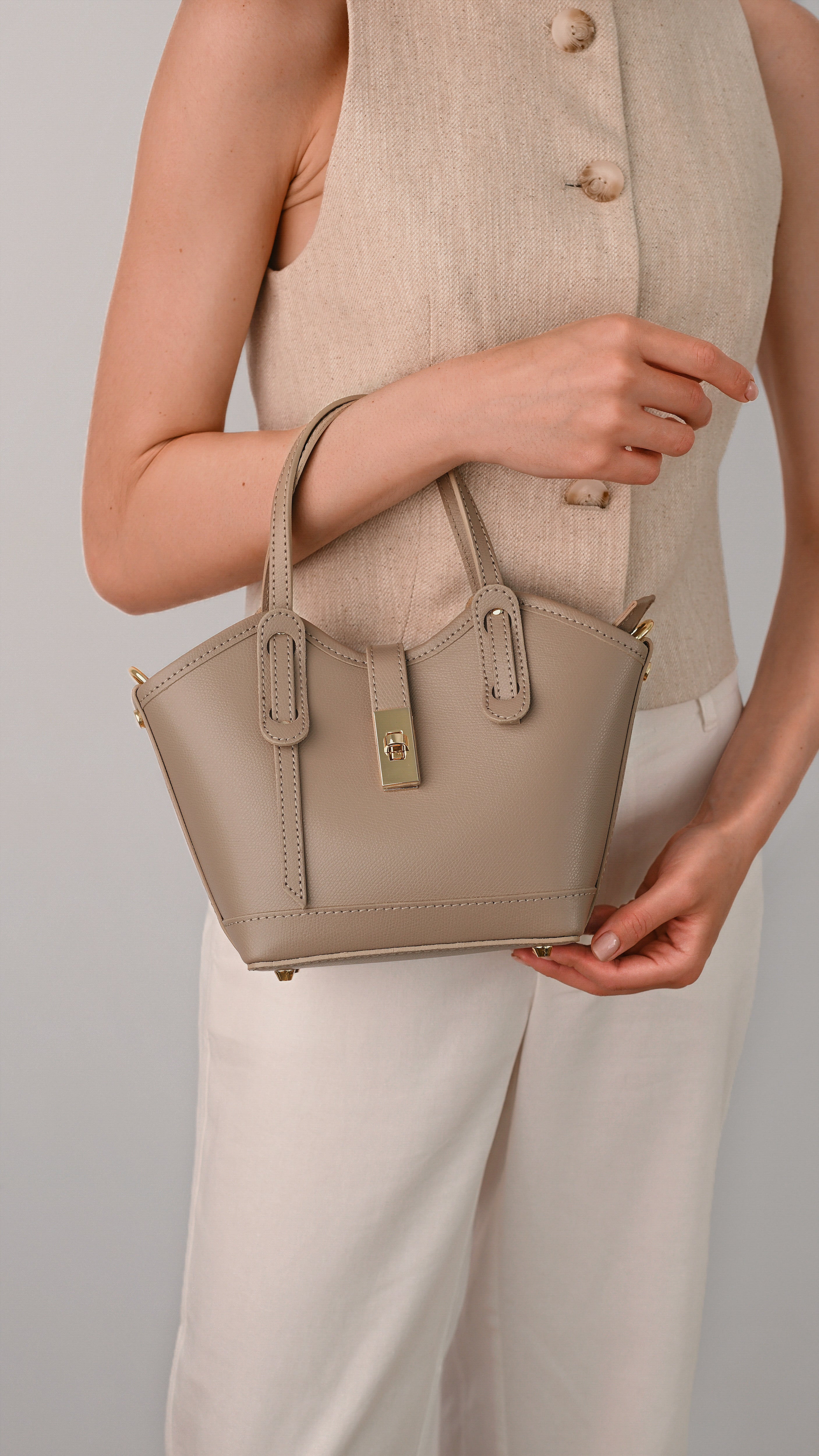 mimi Mini tote crossbody bag with coconut effect - Women's fashion