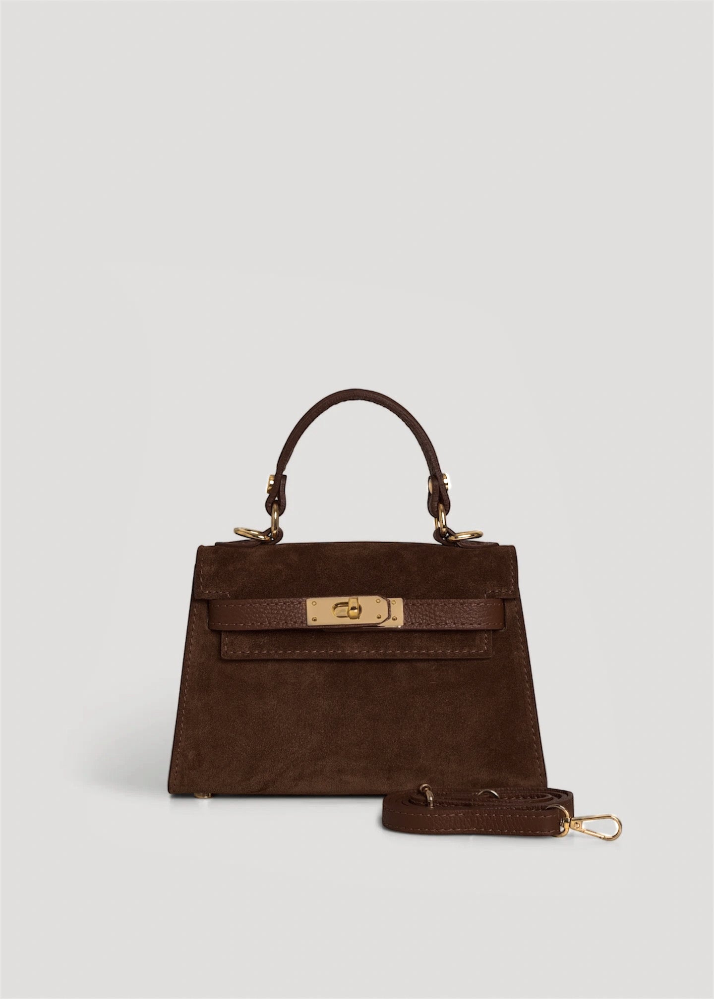 LINA MINI VELUR CIOCOLATĂ NEAGRĂ